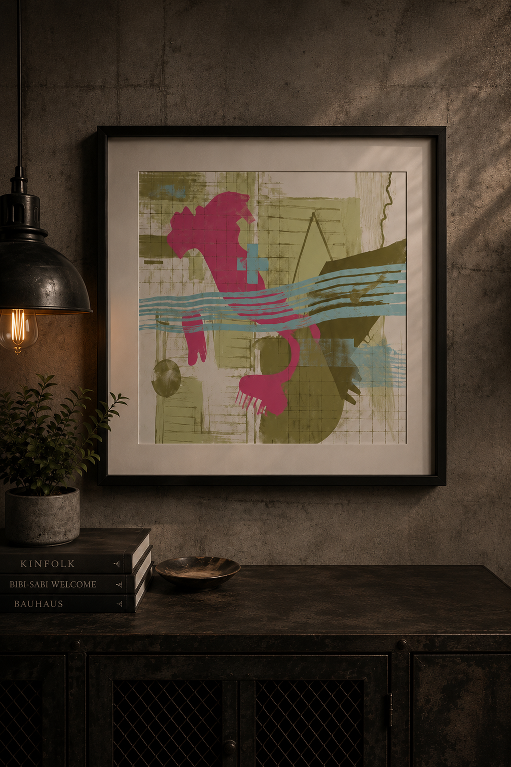 The Portal — custom abstract artwork on the wall